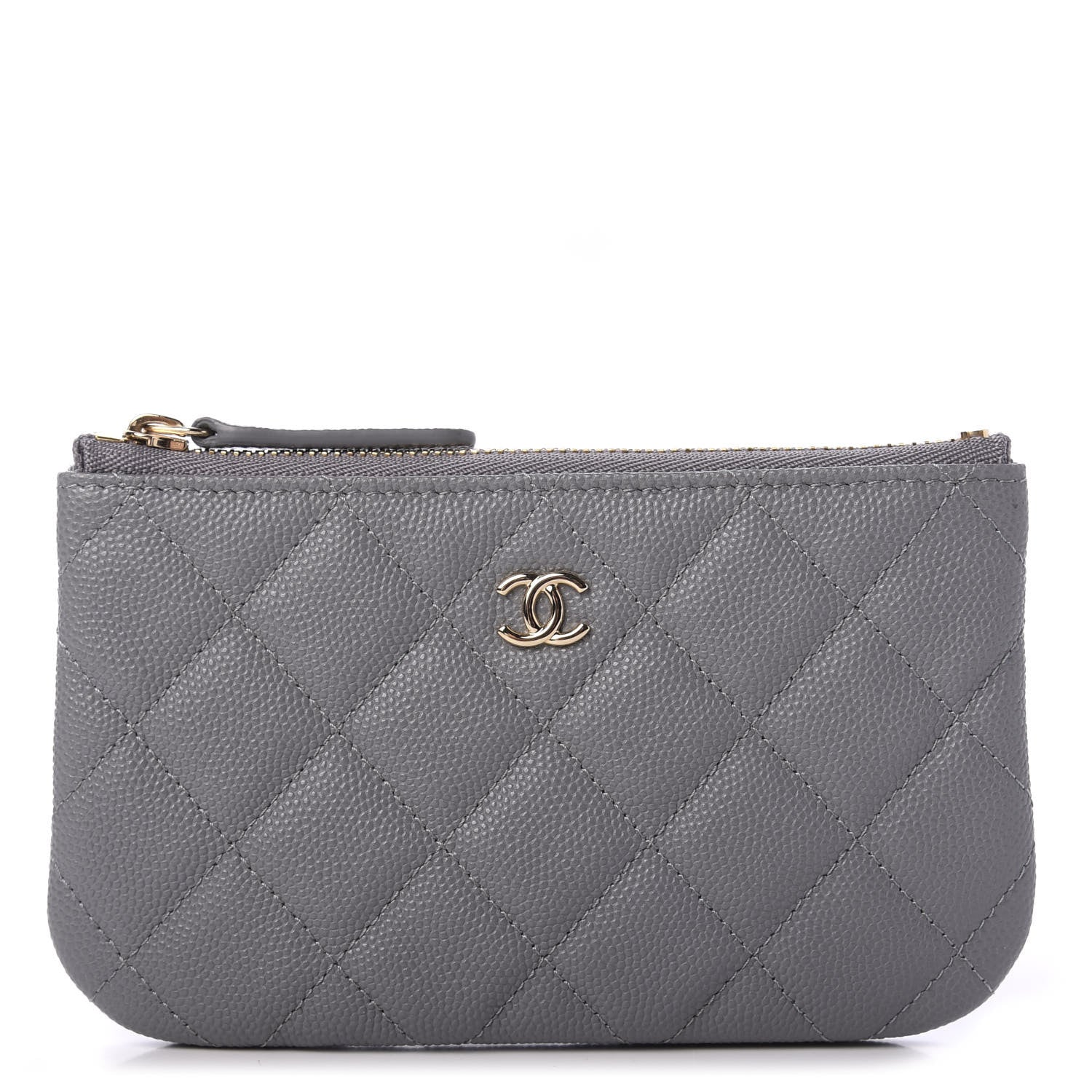 Chanel Caviar Quilted Small Cosmetic Case Grey 1 of 10
