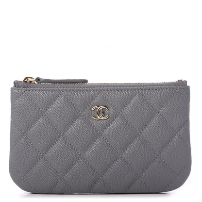 Chanel Caviar Quilted Small Cosmetic Case Grey 1 of 10