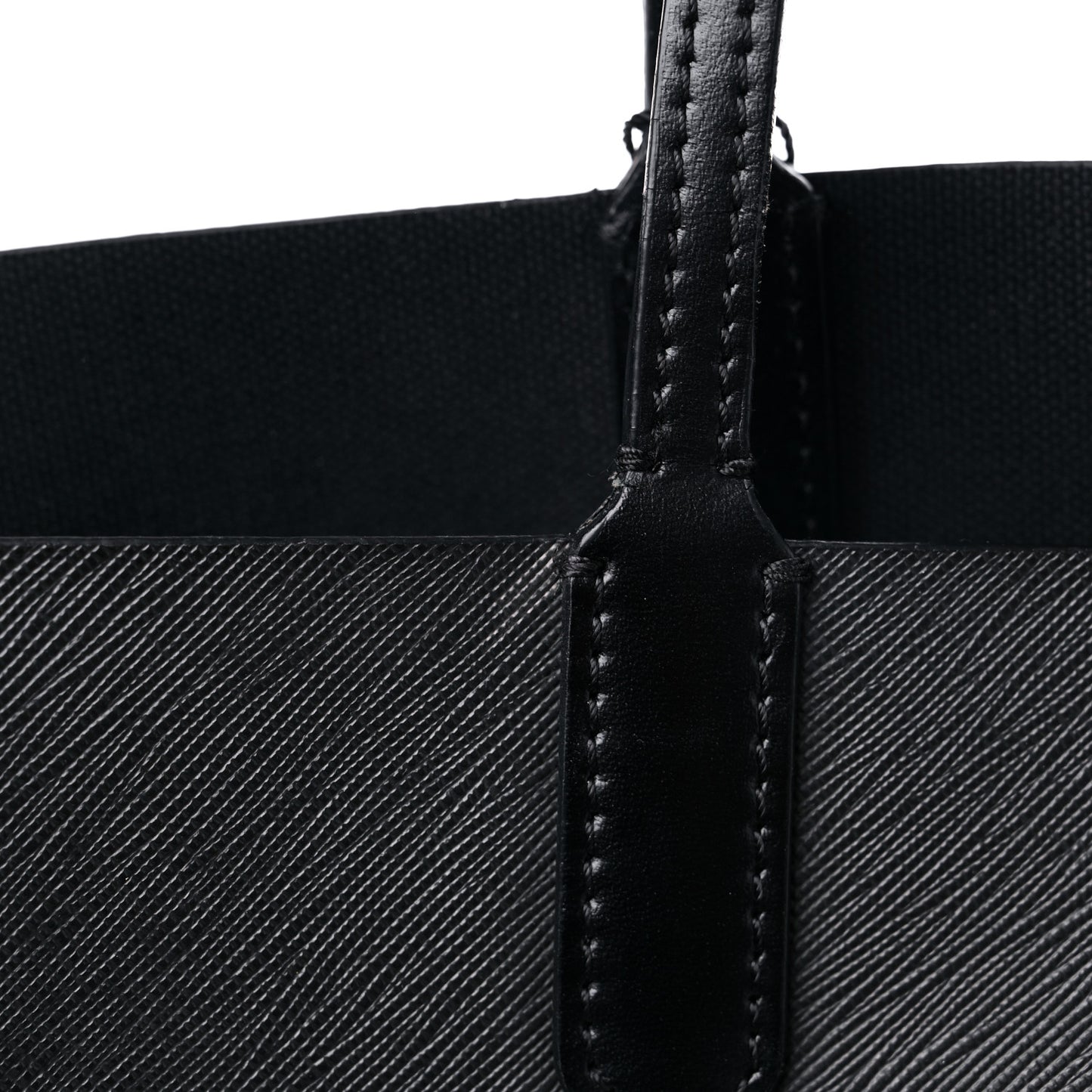 Textured Coated Canvas Bambi Print Large Antigona Tote Black