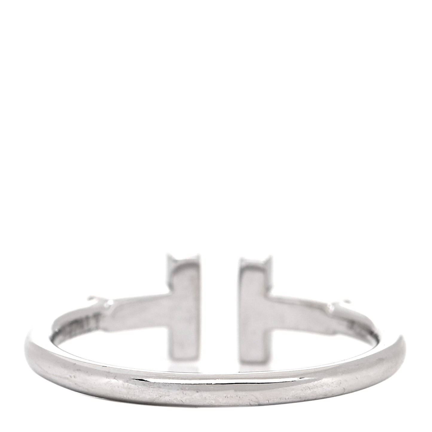 18K White Gold Diamond T Wire Ring 54 6.75