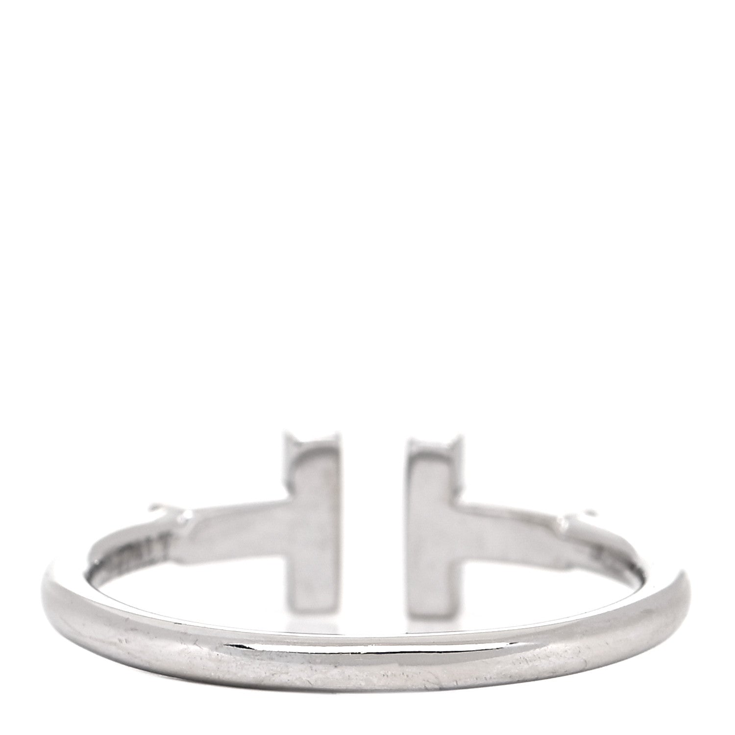 Tiffany 18K White Gold Diamond T Wire Ring 54 6.75 3 of 5