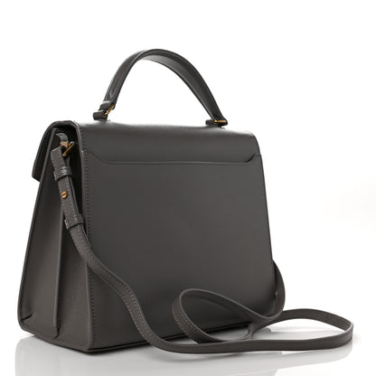 Saint Laurent Grain de Poudre Medium Classic Monogram Cassandra Top Handle Dark Smog 3 of 9