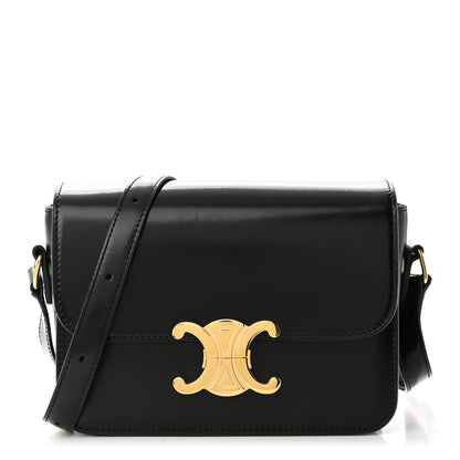 Celine Shiny Calfskin Small Triomphe Black 1 of 9