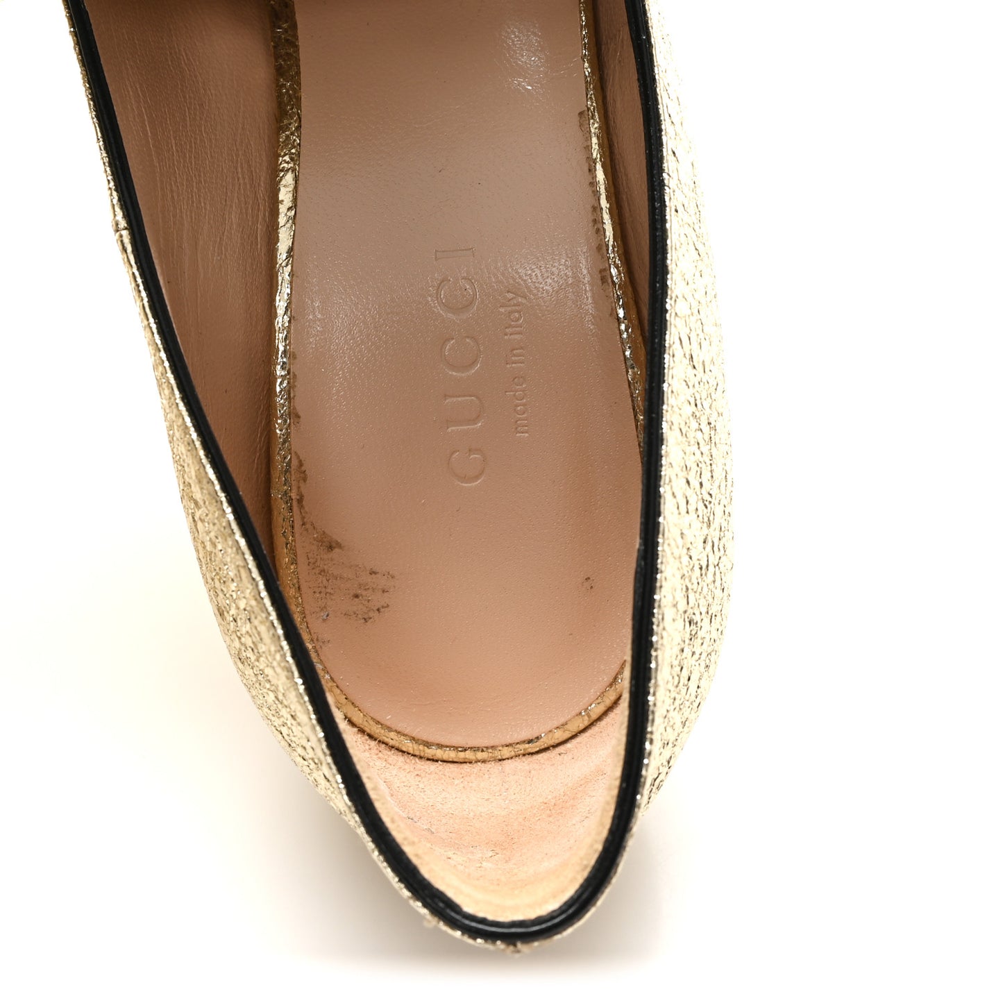 Galassia GG Marmont Fringe 105mm Loafer Pumps 35 Platino