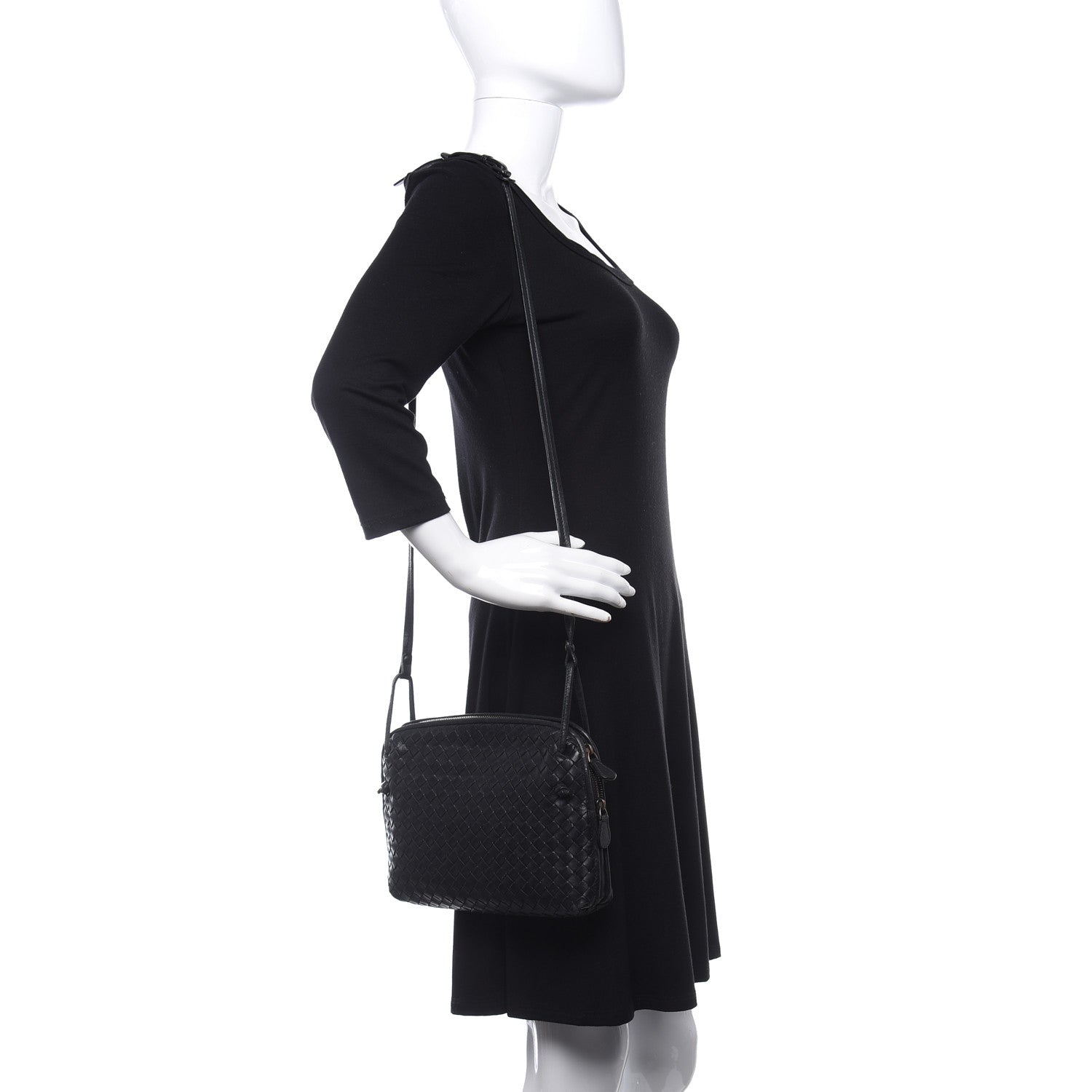 Bottega Veneta Nappa Intrecciato Nodini Crossbody Messenger Black 2 of 13
