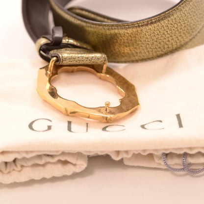 Gucci Leather Bamboo Ring Belt 80 32 5 of 5