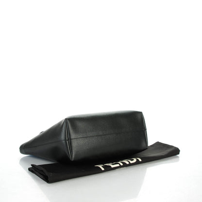 Fendi Vitello Elite Cuoio Monster Buggies Medium Roll Tote Black Multicolor Blue Cobalto 4 of 8