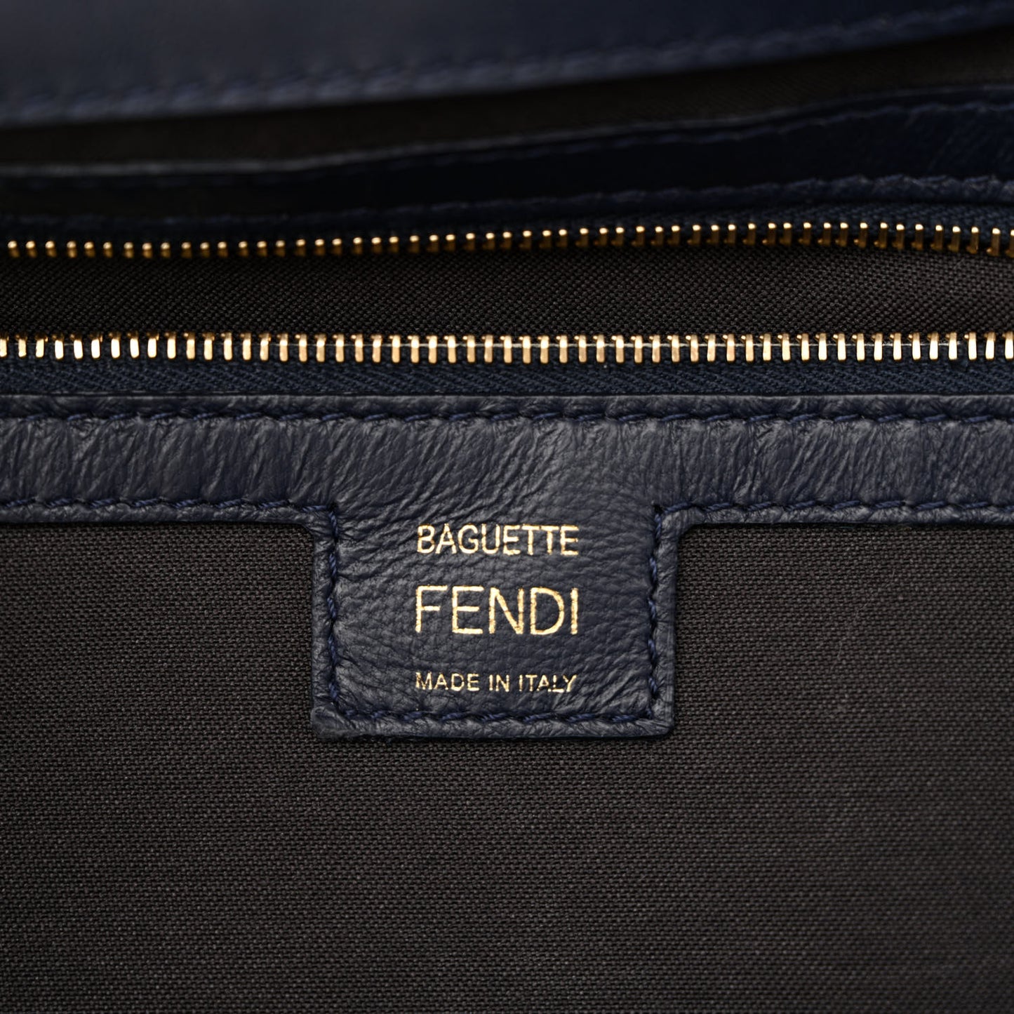 Nappa FF 1974 Embossed Large Baguette Midnight
