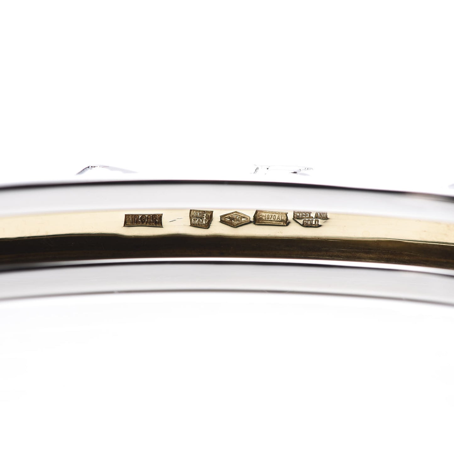 18K Yellow Gold Stainless Steel B.Zero1 Bangle Bracelet