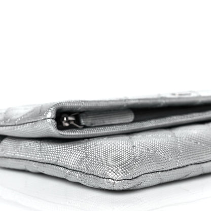 Chanel Metallic Calfskin Quilted Pixel Effect CC Beauty Clutch Silver 8 of 10