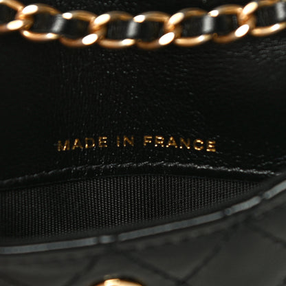 Chanel Shiny Aged Calfskin Quilted Waist Belt Bag Black 7 of 11