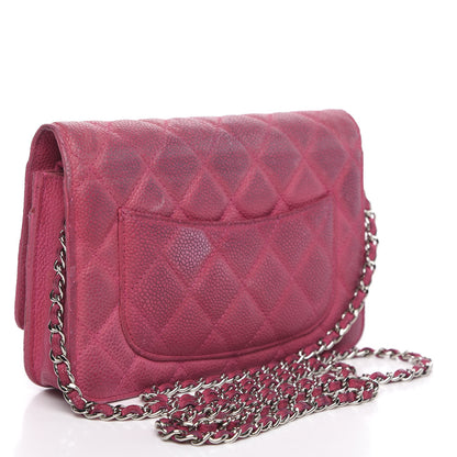 Chanel Iridescent Caviar Quilted Wallet on Chain WOC Pink 3 of 15