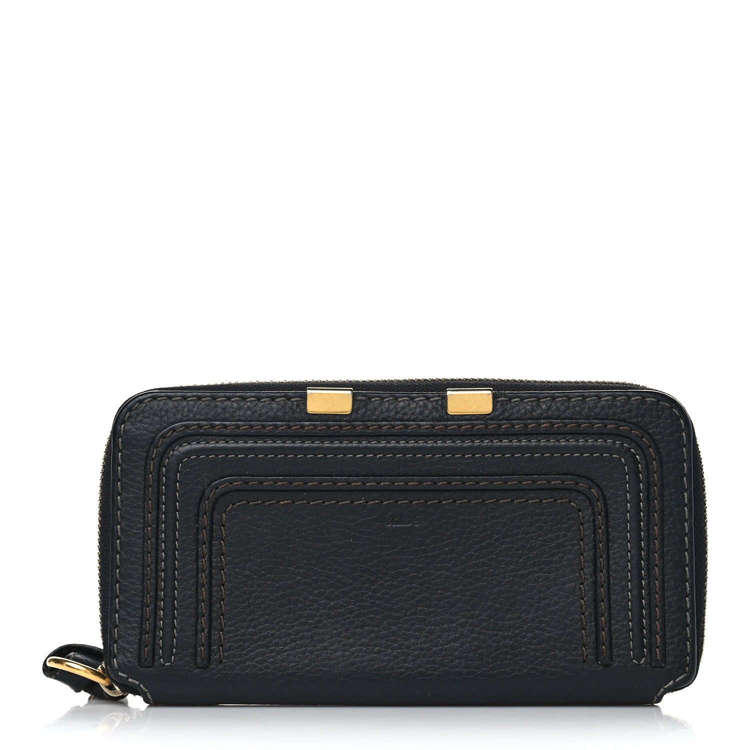 Chloe Grained Calfskin Marcie Long Zip Around Wallet Black 1 of 9