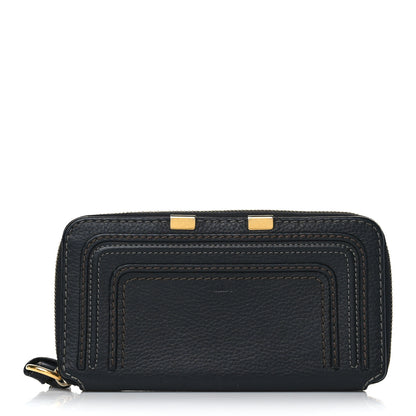 Chloe Grained Calfskin Marcie Long Zip Around Wallet Black 1 of 9