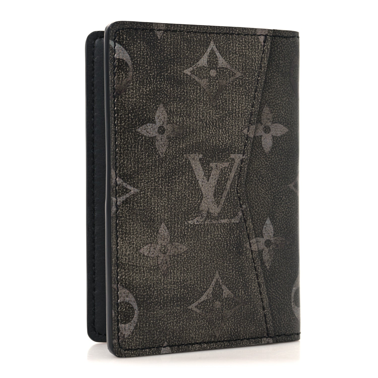 Louis Vuitton Brushed Monogram Pocket Organizer Black White 3 of 7