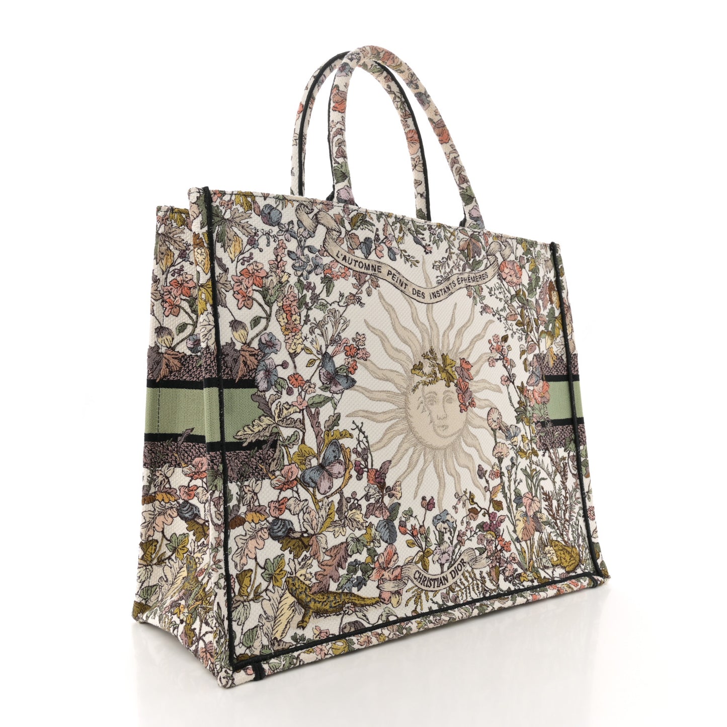 Canvas Embroidered Large 4 Saisons Hiver Soleil Book Tote Multicolor