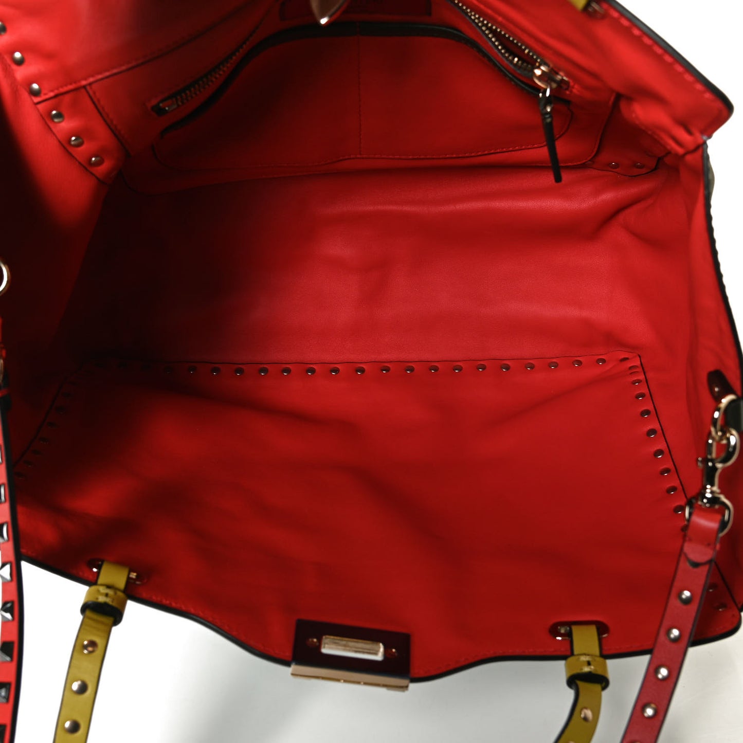 Vitello Colorblock Medium Rockstud Tote Multicolor