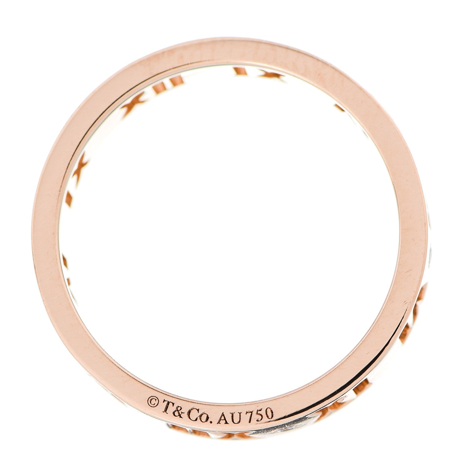 Tiffany 18K Rose Gold Diamond Wide Atlas Pierced Ring 53 6.25 4 of 4