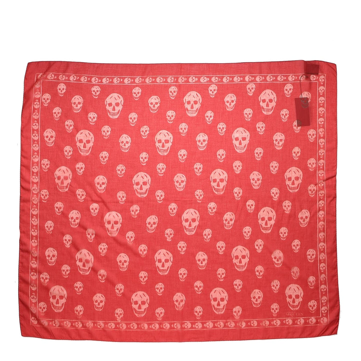 Cotton Viscose Skull Scarf Red