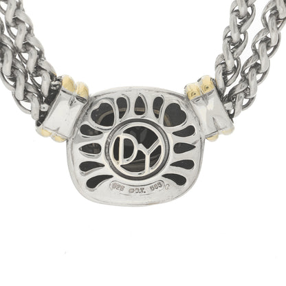 David Yurman Sterling Silver 14K Yellow Gold Black Onyx Double Wheat Chain Necklace 5 of 6