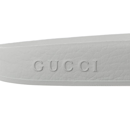 Gucci Nappa Miro Soft Calfskin Womens Interlocking G Slide Sandals 38 Great White Hibiscus Red 8 of 9