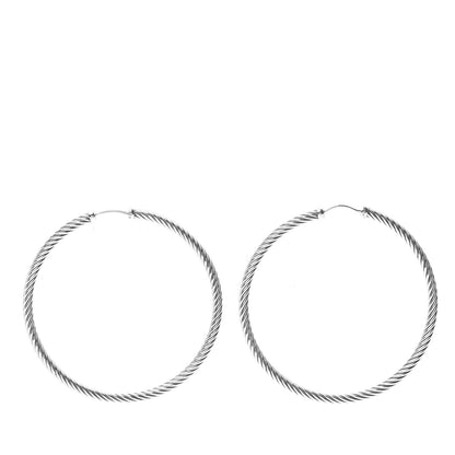 David Yurman Sterling Silver Extra Large Cable Classics Hoop Earrings 1 of 3