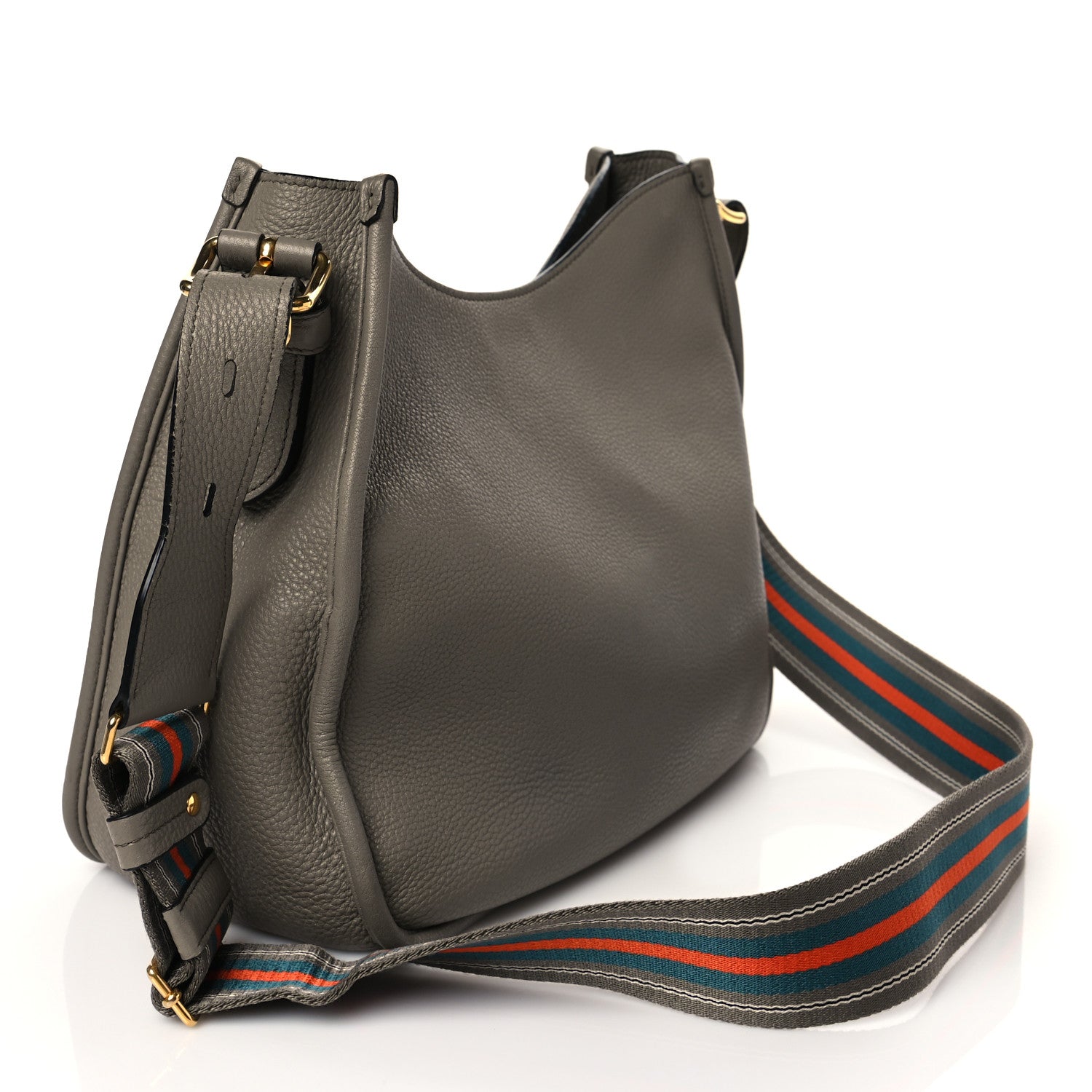Prada Vitello Daino Double Strap Messenger Hobo Argilla 3 of 9