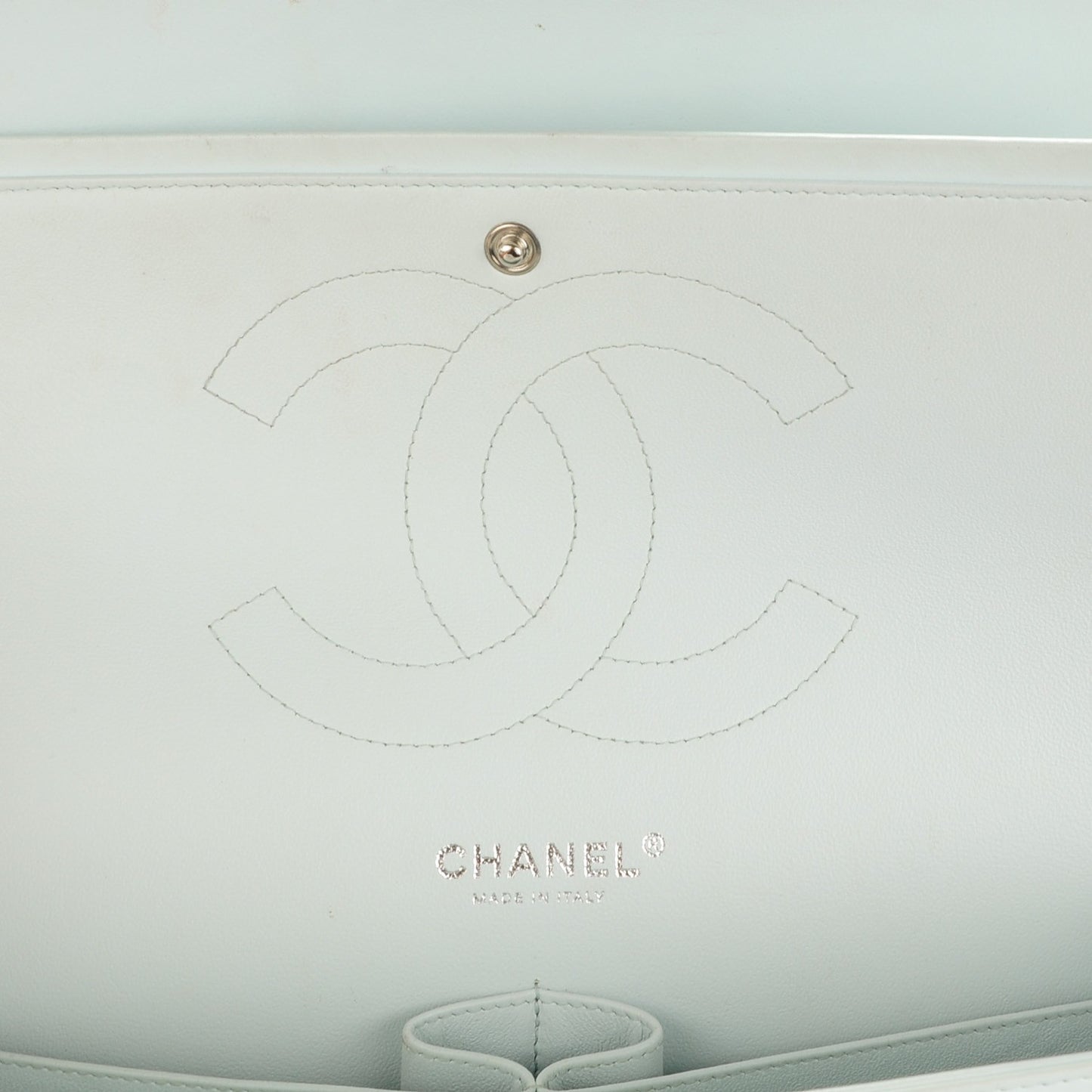 Patent Quilted Jumbo Double Flap Light Green