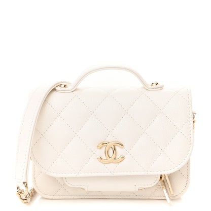 Chanel Caviar Quilted Business Affinity Clutch With Chain Flap White 1 of 12