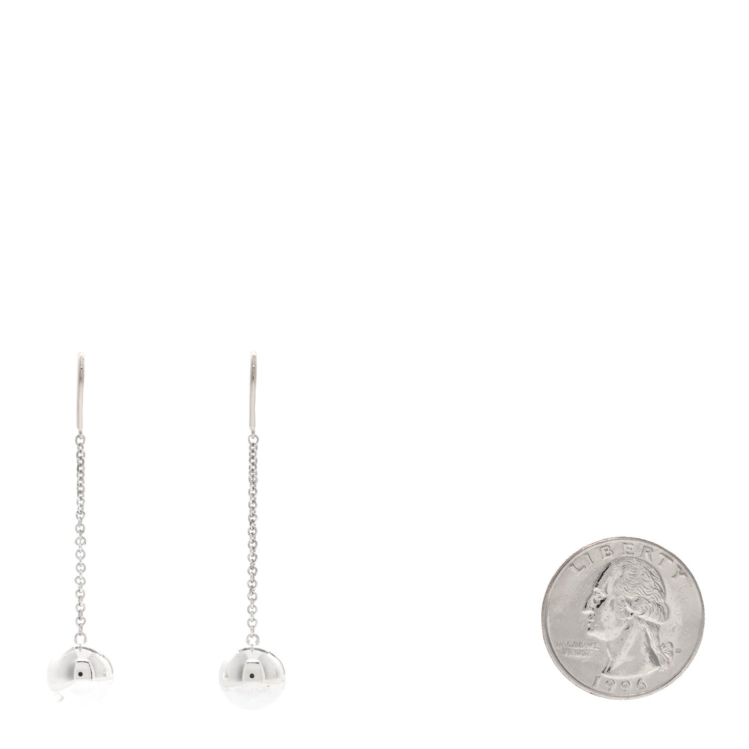 Tiffany Sterling Silver 10mm HardWear Ball Drop Earrings 2 of 3