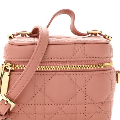 Christian Dior Lambskin Cannage Micro Lady Dior Vanity Case Deep Nude 7 of 9
