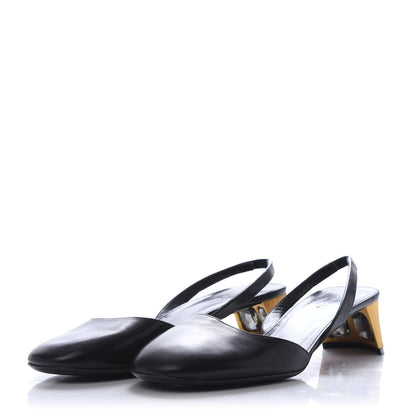 Gucci Calfskin Arielle Round Toe Pumps 37.5 Black 3 of 8