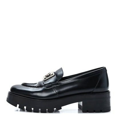 Chanel Calfskin Metal CC Loafers 40 Black 1 of 8