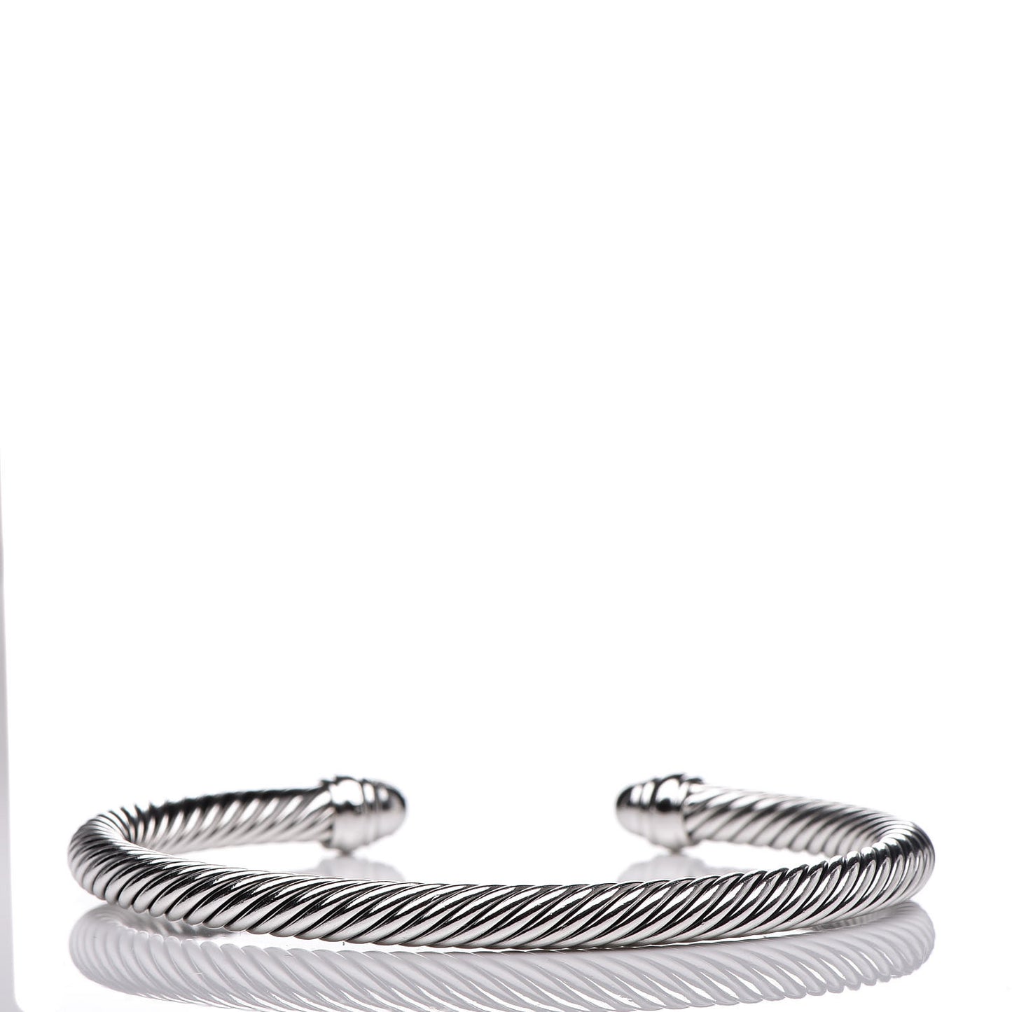 Sterling Silver Pave Diamond 5mm Cable Classics Bracelet