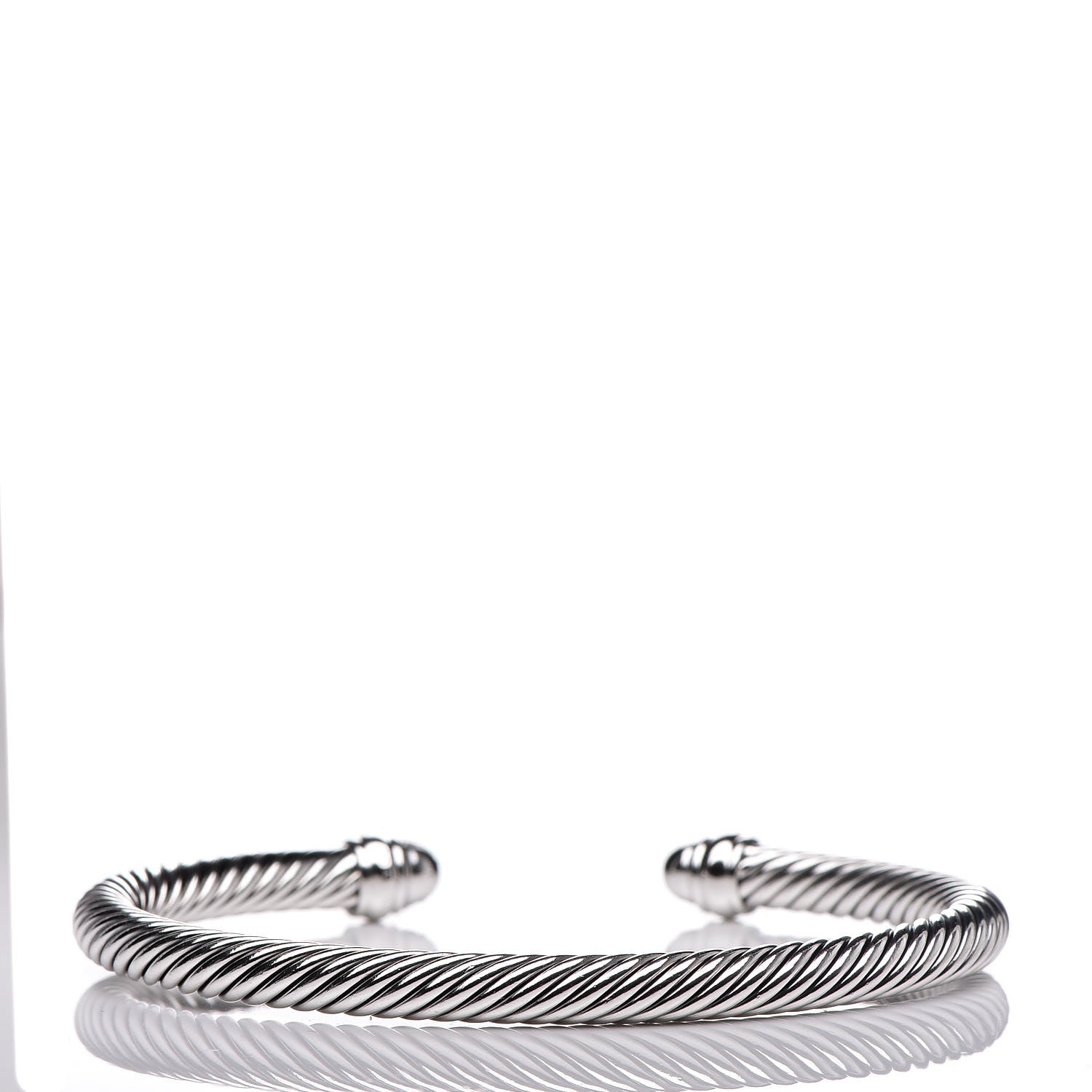 David Yurman Sterling Silver Pave Diamond 5mm Cable Classics Bracelet 3 of 4