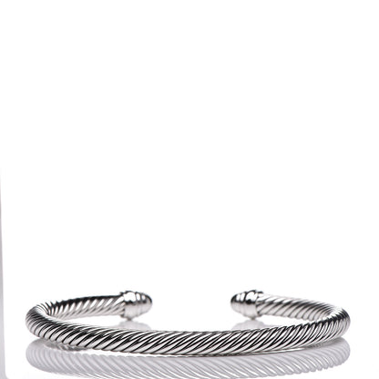 David Yurman Sterling Silver Pave Diamond 5mm Cable Classics Bracelet 3 of 4