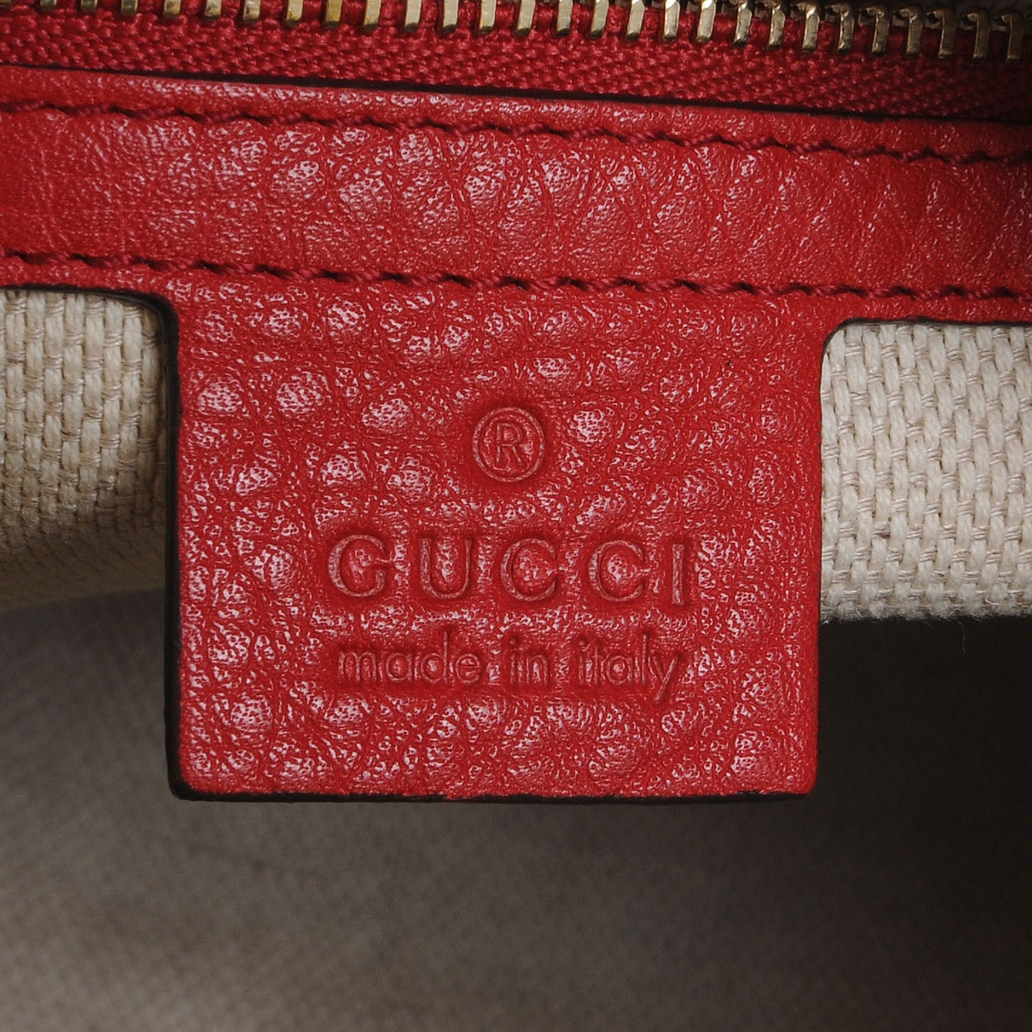Gucci Pebbled Calfskin Medium Soho Boston Red 5 of 7