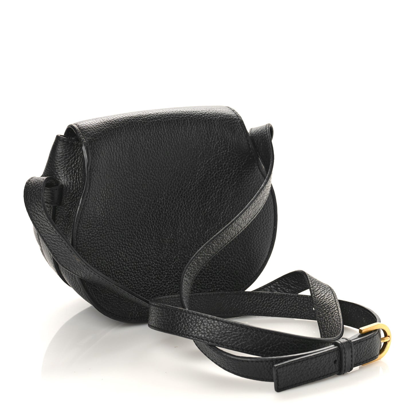 Calfskin Mini Marcie Round Crossbody Bag Black