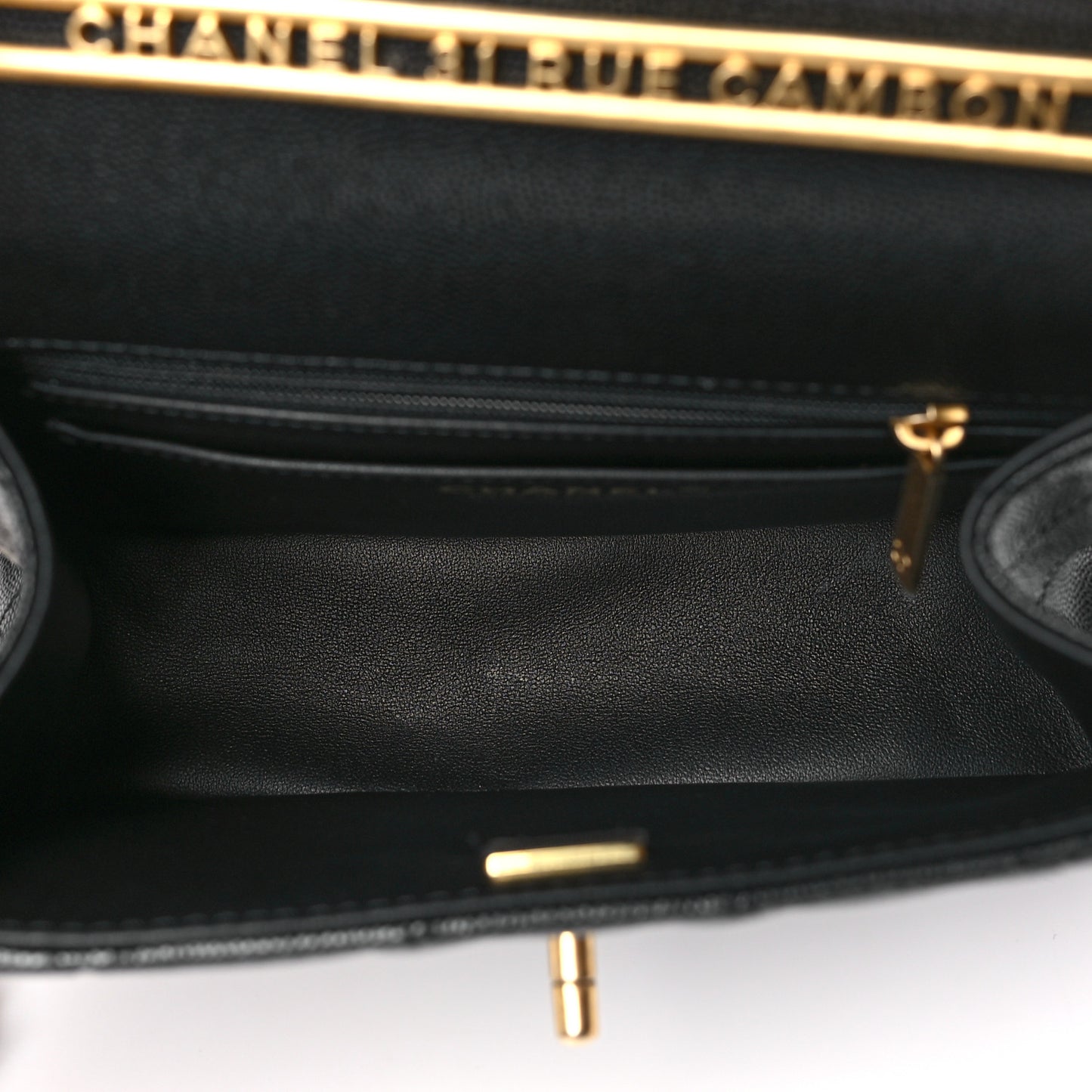 Caviar Quilted 31 Rue Cambon Top Handle Flap Black