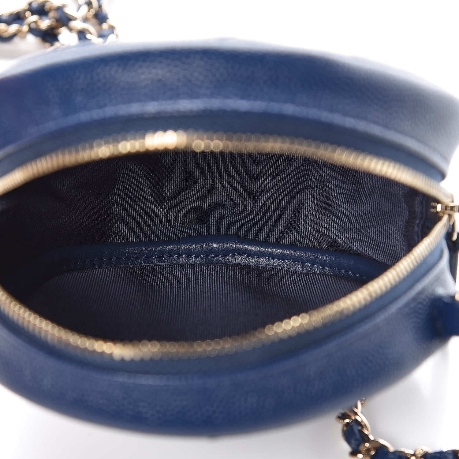 Chanel Caviar Quilted Round Clutch With Chain Navy 5 of 8