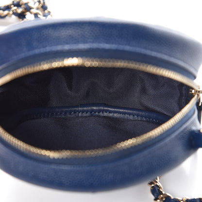 Chanel Caviar Quilted Round Clutch With Chain Navy 5 of 8