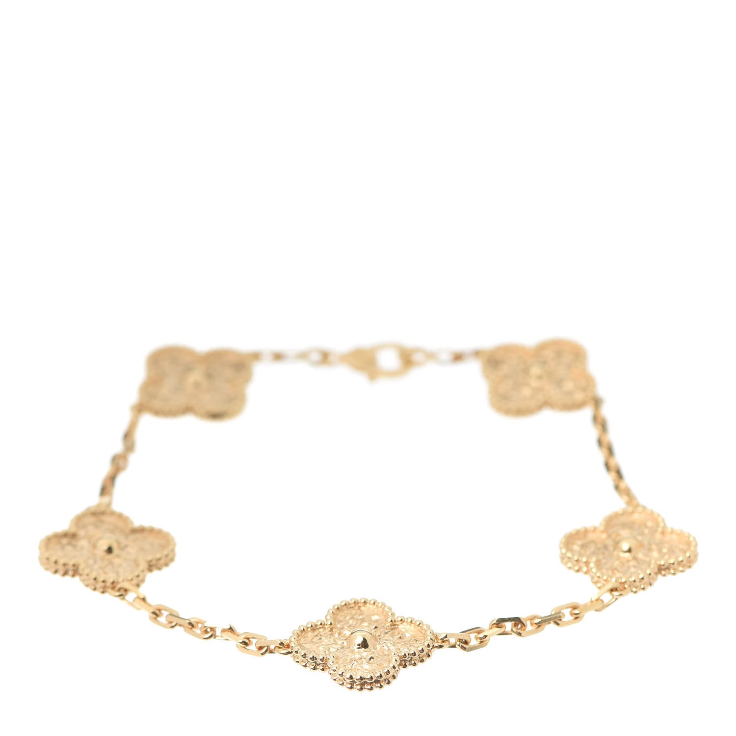 Van Cleef & Arpels 18K Yellow Gold 5 Motifs Vintage Alhambra Bracelet 1 of 7