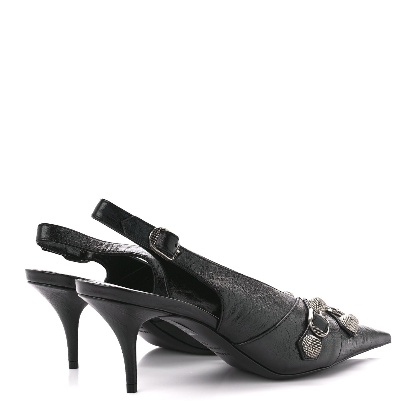 Agneau Arena Cagole 70mm Slingback Pumps 38 Black