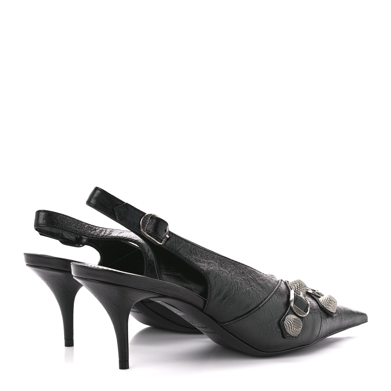 Balenciaga Agneau Arena Cagole 70mm Slingback Pumps 38 Black 4 of 9