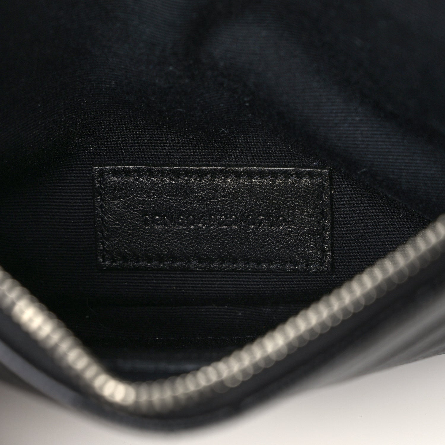 Saint Laurent Grain De Poudre Chevron Monogram Bill Pouch Black 7 of 7