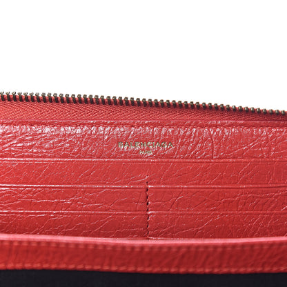 Balenciaga Agneau Classic Hardware Continental Zip Around Wallet Rouge Tango 6 of 8