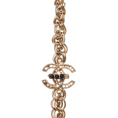 Chanel Metal Beaded CC Chain Headband Gold Black 5 of 6