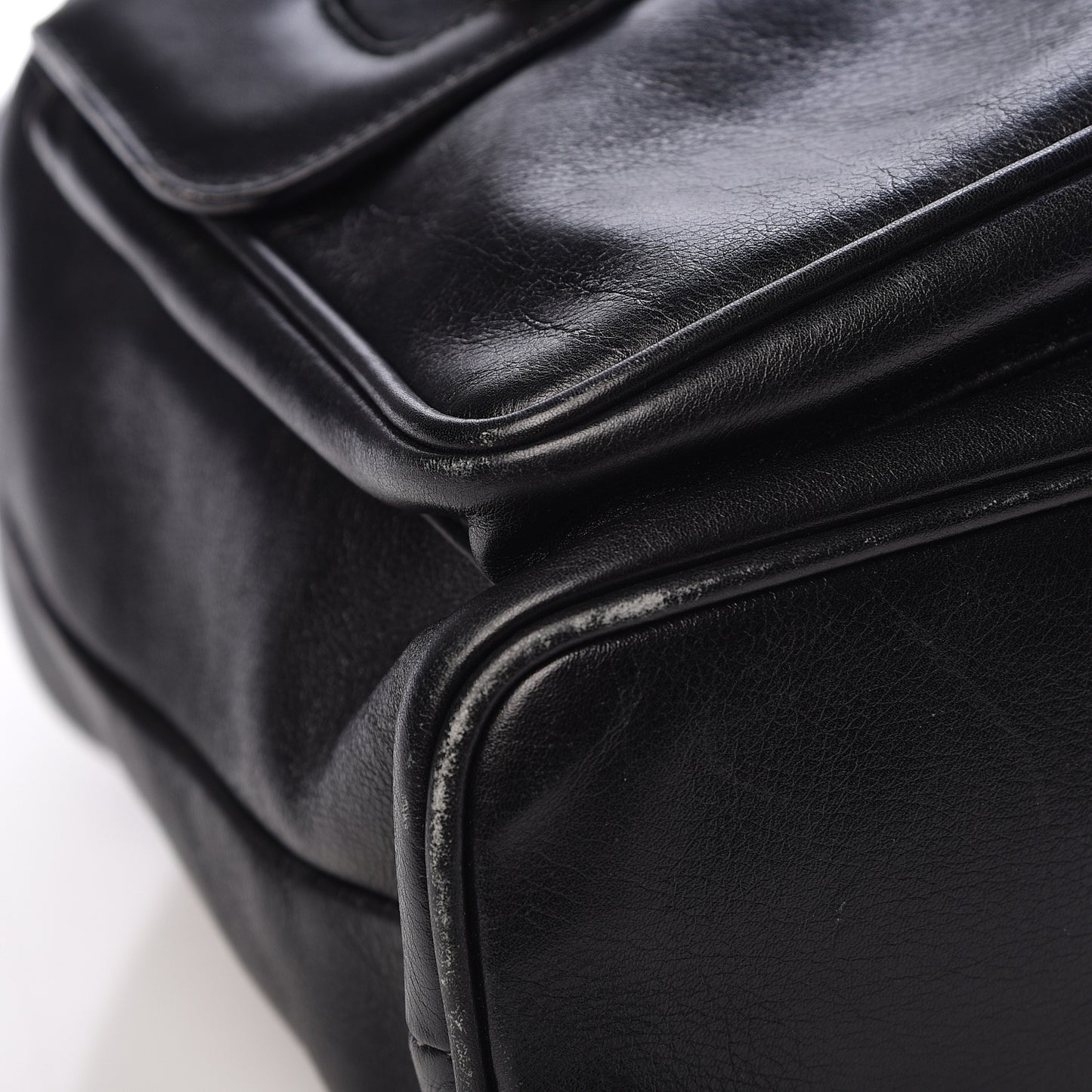 Calfskin Bamboo Backpack Black