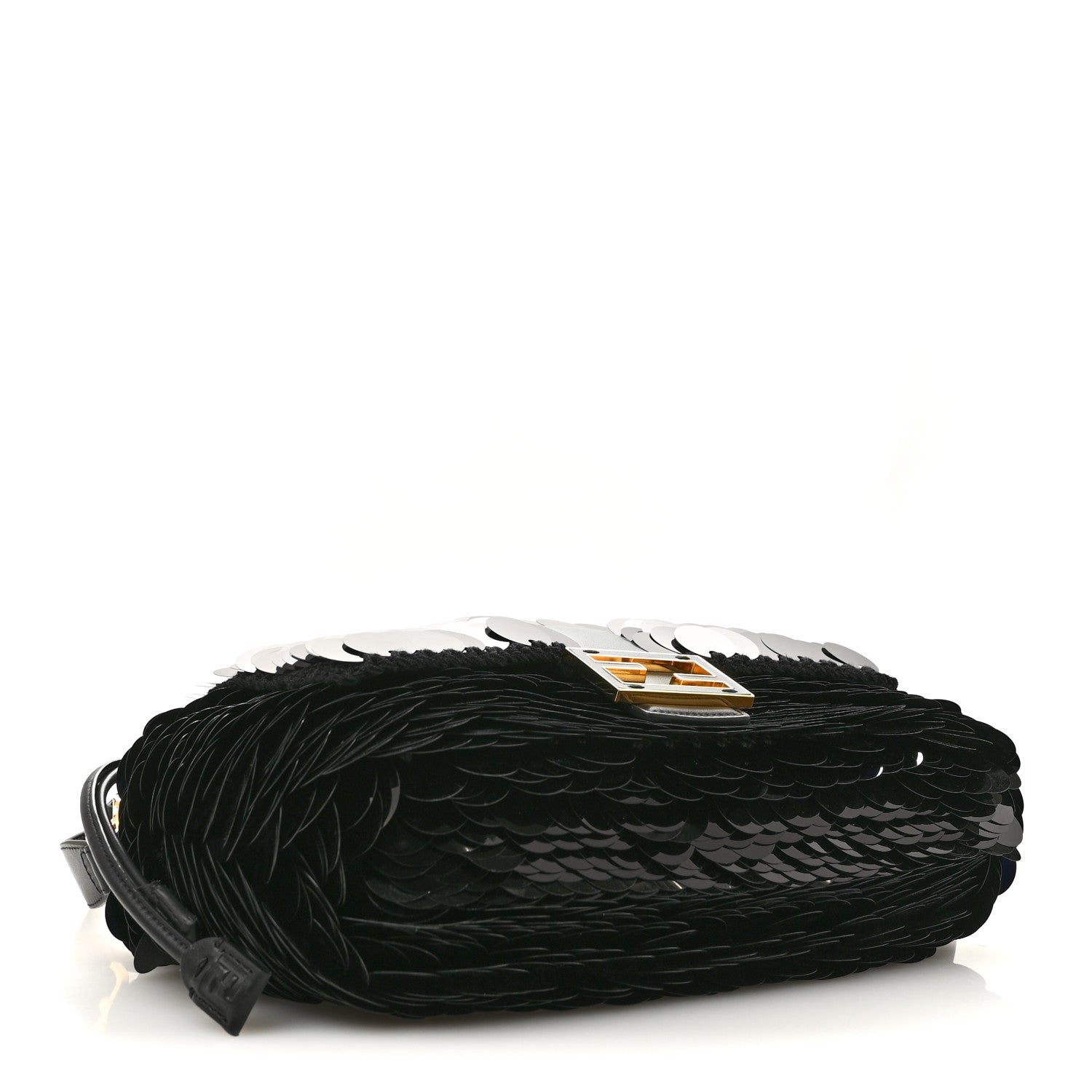 Fendi Sequins Fabric Crochet Medium Mamma Baguette Black 4 of 11
