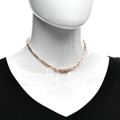 Hermes 18K Rose Gold Diamond Pave Kelly Chaine Choker Necklace 2 of 5